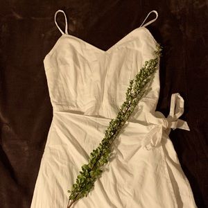 White wrap mini dress